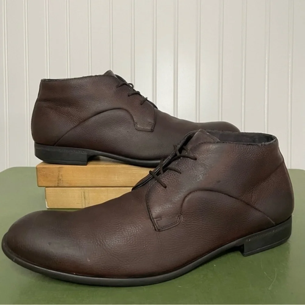 John Varvatos Classic 3-Eyelet Low Boots/Oxfords in Brown Leather
